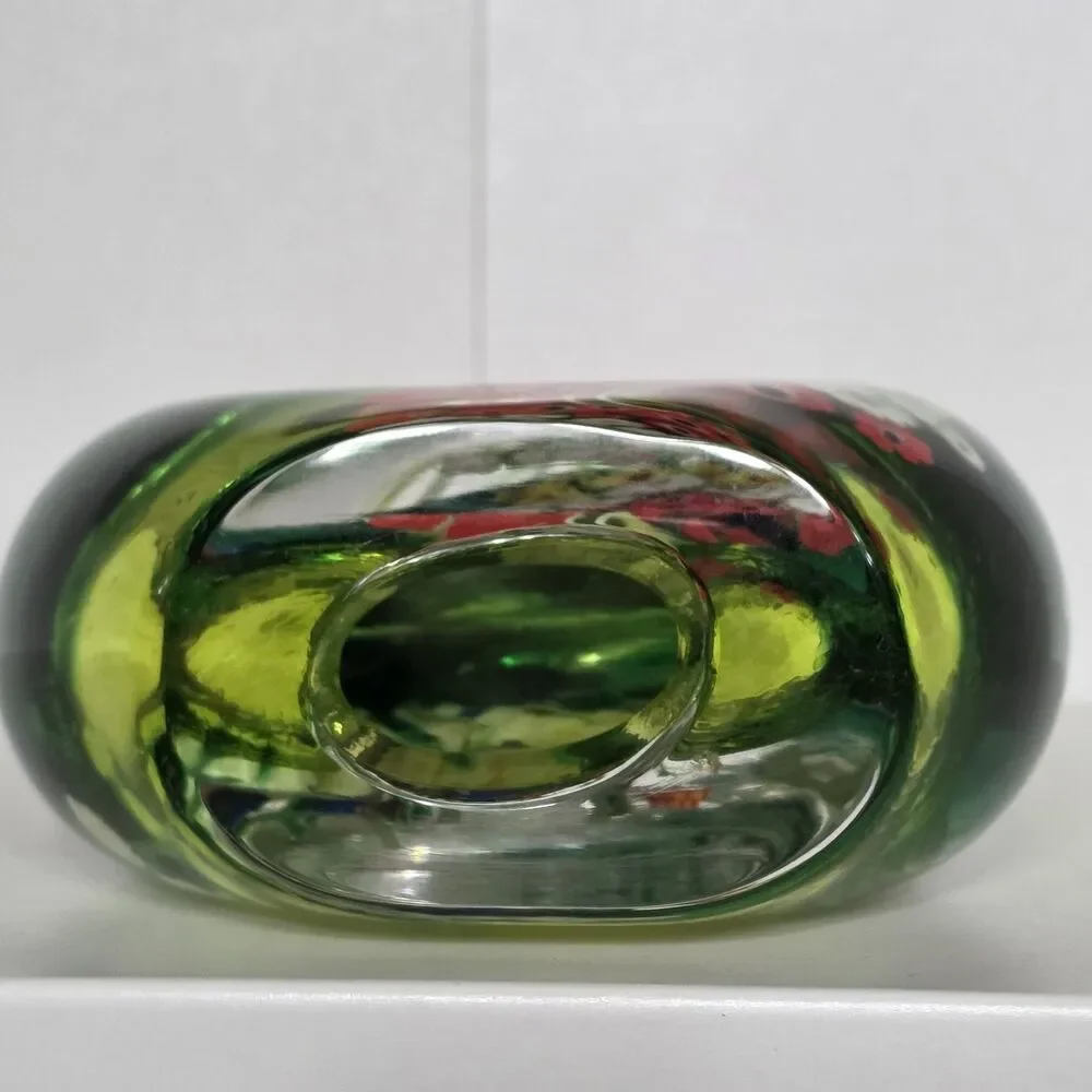 Art Glass Vase Signed Shawn Messenger Millefiori Murrini Flower Vase